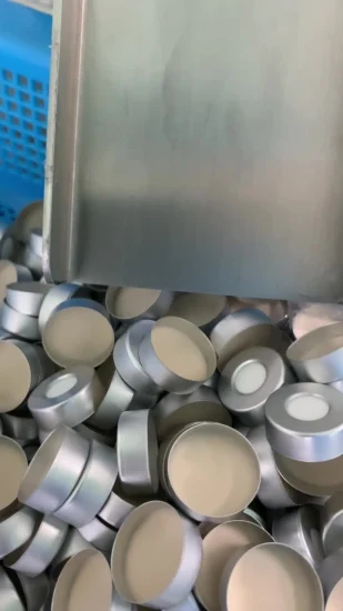 Alwsci Gc-Fläschchen Aluminium-Bördelkappe mit geformten grauen PTFE/Butyl-Septa